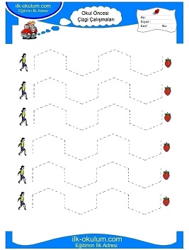 Çocuklar İçin Çizgi Çalışma Sayfaları 